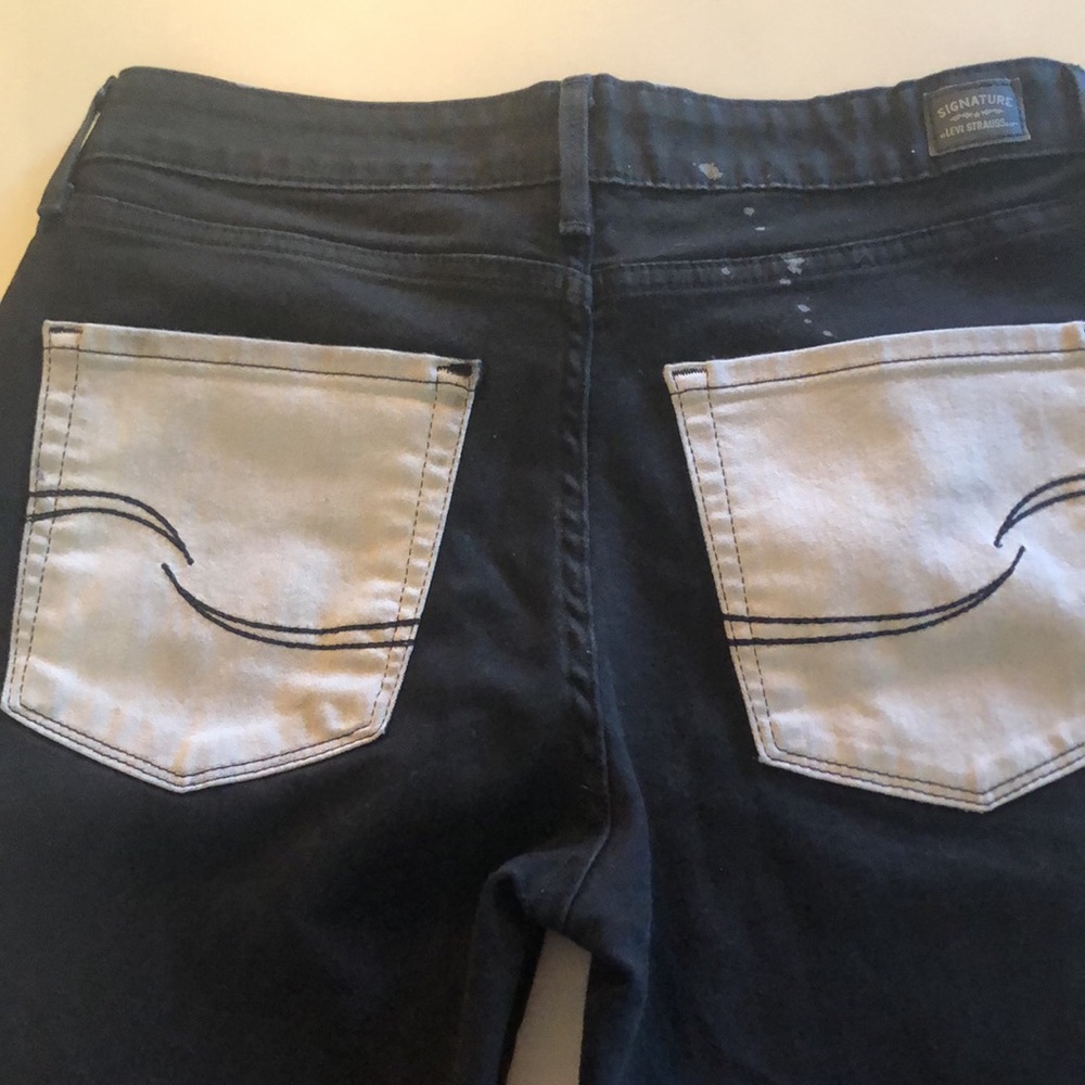 Signature Levi’s Black jeans tie-dye distressed bottoms Levi Strauss & Co 8 - Picture 5 of 8